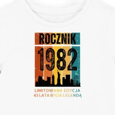 Koszulka damska biaĹ‚a 1982 urodziny 43 lat prezent