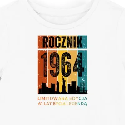 Koszulka damska biaĹ‚a 1964 urodziny 61 lat prezent