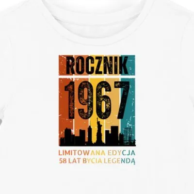 Koszulka damska biaĹ‚a 1967 urodziny 58 lat prezent