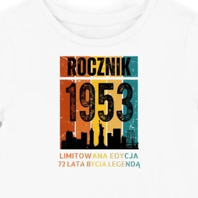 Koszulka damska biaĹ‚a 1953 urodziny 72 lat prezent