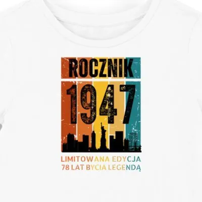Koszulka damska biała 1947 urodziny 78 lat prezent