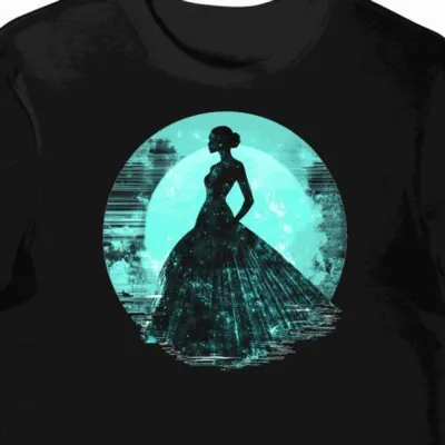 Koszulka męska czarna z motywem retro stylu teal
