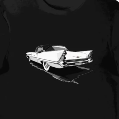 Koszulka męska czarna z nadrukiem retro Cadillaca