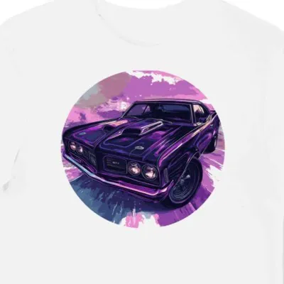Koszulka męska biała z nadrukiem klasycznego Pontiac GTO