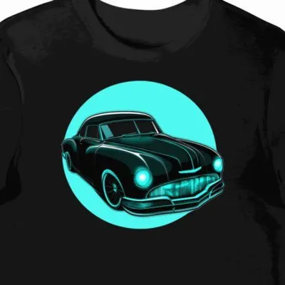 Koszulka męska czarna z nadrukiem Studebaker Hawk Retro
