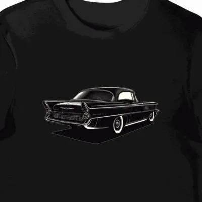 Koszulka męska czarna z motywem auta Chrysler 300