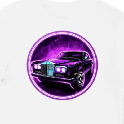 Koszulka męska biała z grafiką klasycznego Rolls-Royce
