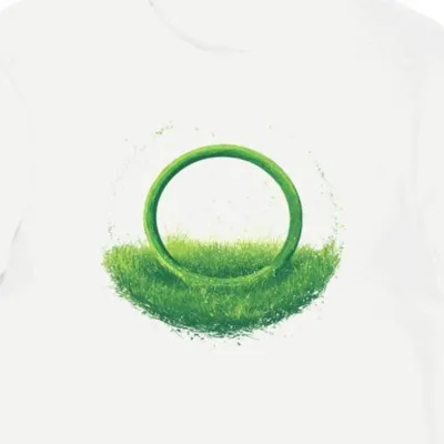 Koszulka męska biała z motywem retro hula hoop