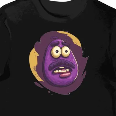 Koszulka męska czarna z motywem zabawki Mr Potato Head