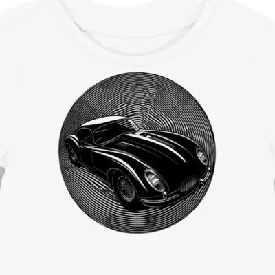 Koszulka damska biała z motywem klasycznego Jaguar E-Type