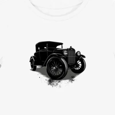 Koszulka damska biała z nadrukiem Ford Model T