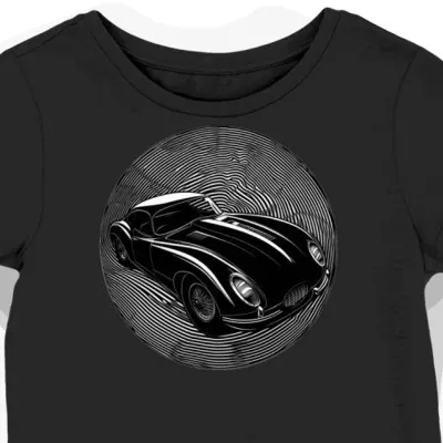 Koszulka damska czarna z motywem samochodu Jaguar E-Type