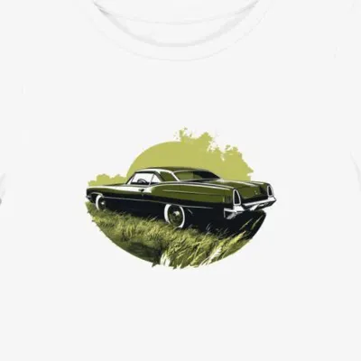Koszulka damska biała z motywem zielonego Buick Skylark