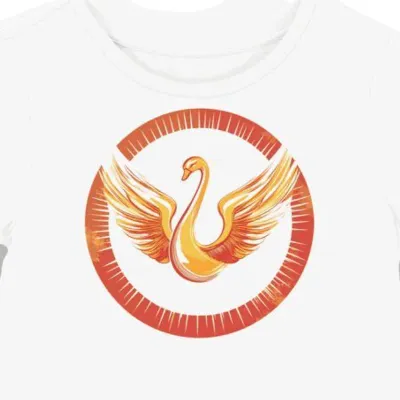 Koszulka damska biała z nadrukiem złotego symbolu Led Zeppelin