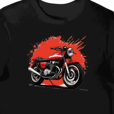 Koszulka męska czarna Kultowy Styl Honda CB750