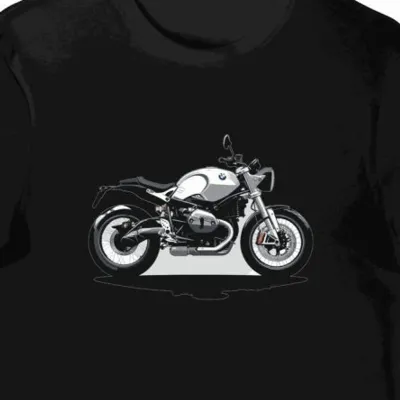 Koszulka męska czarna z Motywem BMW R nineT