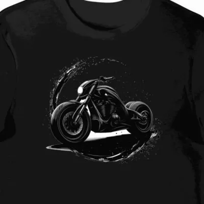 Koszulka męska czarna z Motocyklowym Motywem Przyszłości