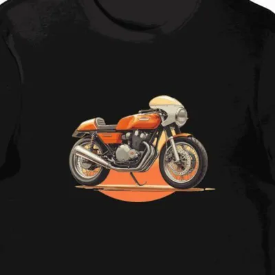 Koszulka męska czarna Zjawiskowa Motocyklistyczna Przygoda w Słonecznej Mgle