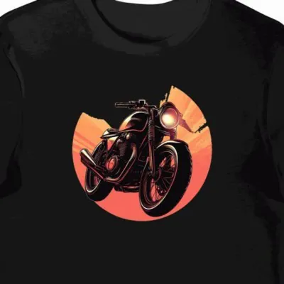 Koszulka męska czarna z Konturem Cafe Racer