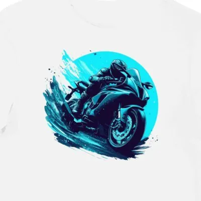 Koszulka męska biała Motocyklowy Pęd Wiatru
