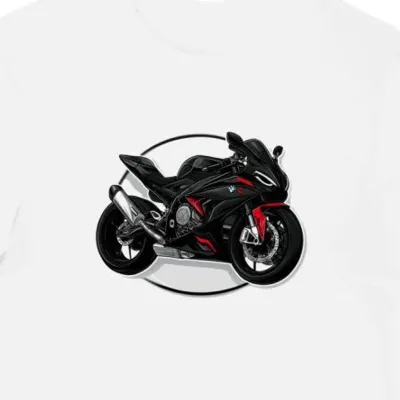 Koszulka męska biała Dynamiczny Styl Jazdy Motocyklowej
