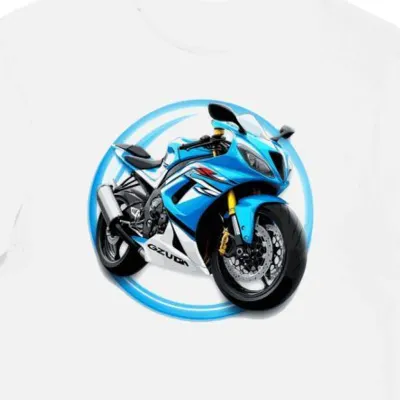 Koszulka męska biała Zadziorny Styl Motocyklowy GSXR1000