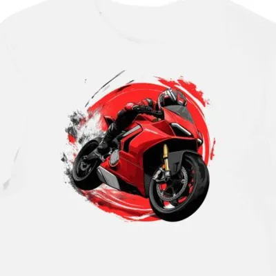 Koszulka męska biała Motocyklowy Zryw Panigale