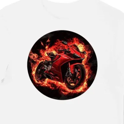Koszulka męska biała Wyścigowy Szał z Ducati 959 Panigale