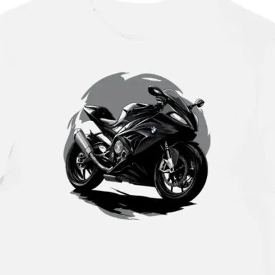 Koszulka męska biała Dynamiczny styl motocyklowy S1000RR