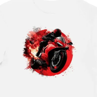 Koszulka męska biała Dynamiczna Prędkość Ducati