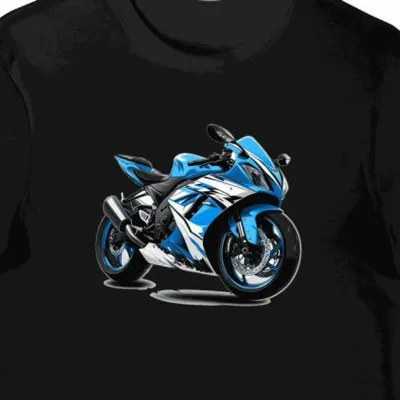 Koszulka męska czarna z Dynamiczną Grafiką Suzuki GSXR1000