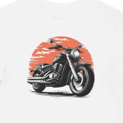 Koszulka męska biała Motocyklowe Marzenia Futurystyczne