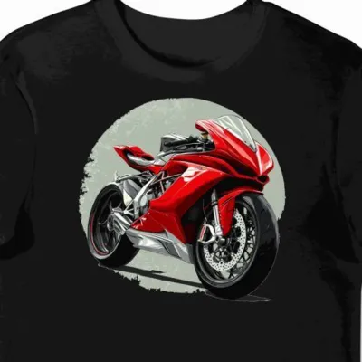 Koszulka męska czarna z motywem motocykla MV Agusta F4