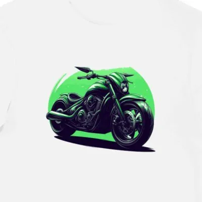 Koszulka męska biała z motywem Kawasaki Vulcan