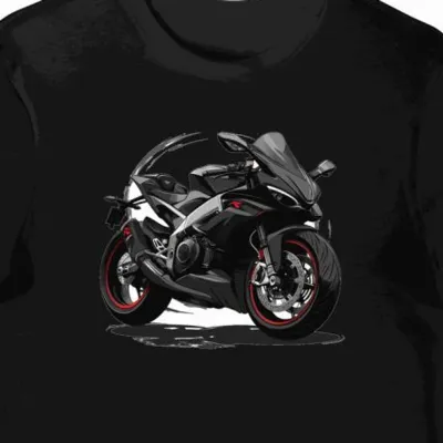 Koszulka męska czarna Z Wyścigowym Motywem Motocyklowym