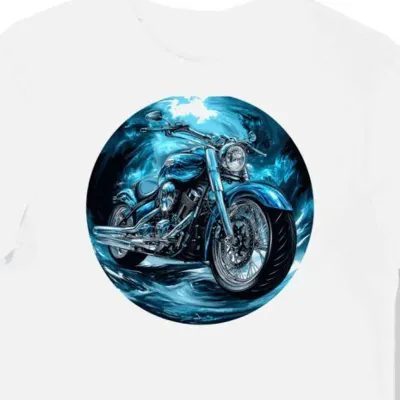 Koszulka męska biała Motocyklowa Tajemnicza Jazda