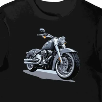 Koszulka męska czarna z Motywem Krążownika Harley