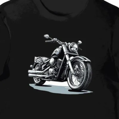 Koszulka męska czarna Motoryzacyjny Styl z Wytwornym Motywem
