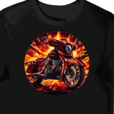 Koszulka męska czarna z Lśniącym Wodzem Motocyklowym