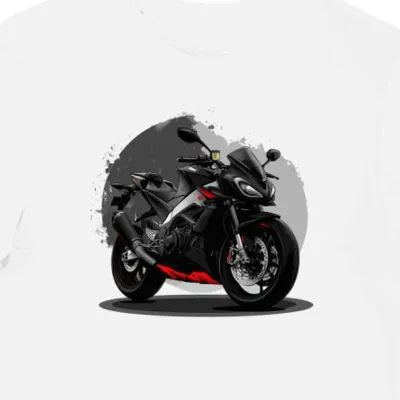 Koszulka męska biała Dynamiczny Styl Moto Aprilia