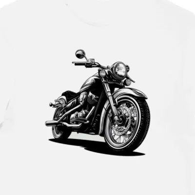 Koszulka męska biała z Graficznym Motywem Yamaha V Star