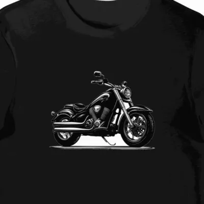 Koszulka męska czarna Motocyklista Elegancja na Drodze