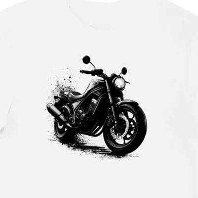 Koszulka męska biała Z Motocyklowym Motywem Honda Rebel