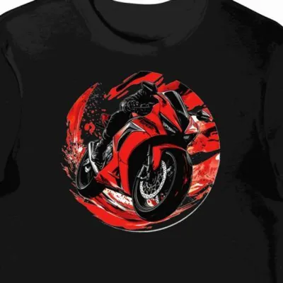 Koszulka męska czarna Motocyklowy Szał Wiatru