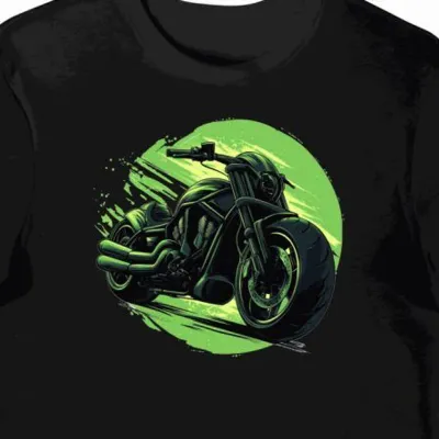 Koszulka męska czarna Motocyklowy Pęd Ekskluzywny Styl