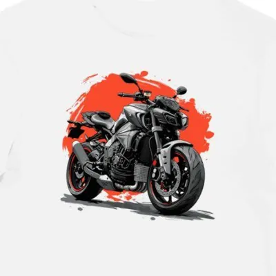 Koszulka męska biała Zadziorny Motocyklowy Sznyt