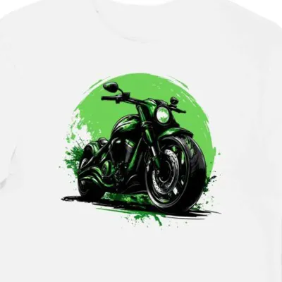 Koszulka męska biała z motywem Kawasaki Mean Streak