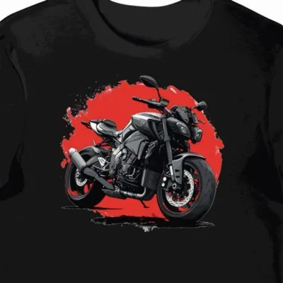Koszulka męska czarna Dynamiczny Deszcz Motocyklowy