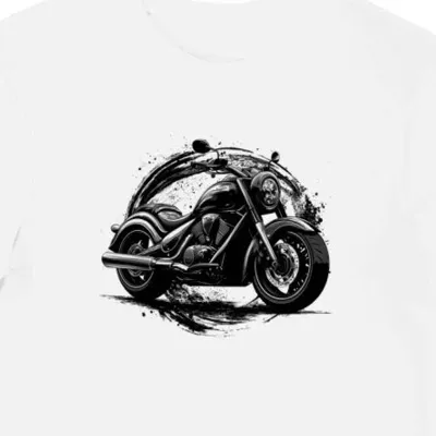Koszulka męska biała Stylowa Inspiracja Motocyklowa Suzuki Boulevard