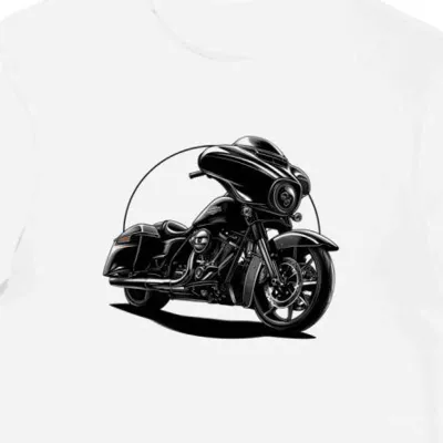 Koszulka męska biała Motocyklowa Esencja Dźwięk Chromu